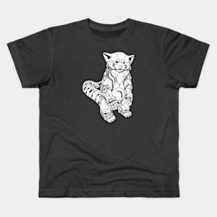 Mech Red Panda (white shape) Kids T-Shirt